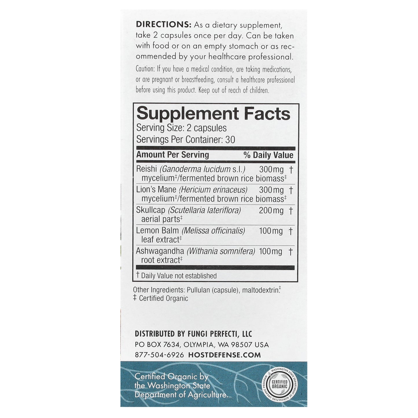 Host Defense, Mushrooms™, MycoBotanicals®, Stress Decompress®, 60 Capsules