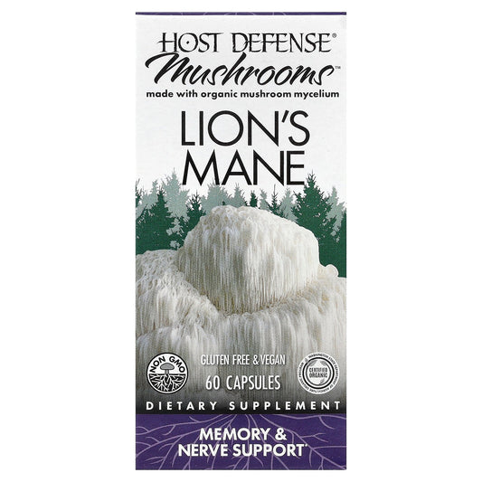 Host Defense, Mushrooms™, Lion's Mane, 60 Capsules (0.5 g per Capsule)