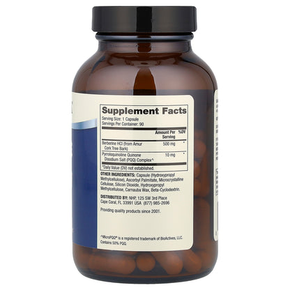 Dr. Mercola, Berberine and MicroPQQ® Advanced, 90 Capsules