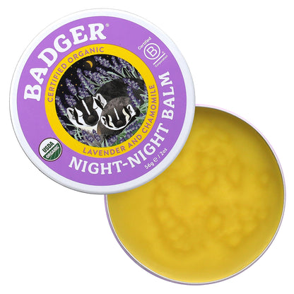 Badger, Organic Night-Night Balm, Lavender and Chamomile, 2 oz (56 g)