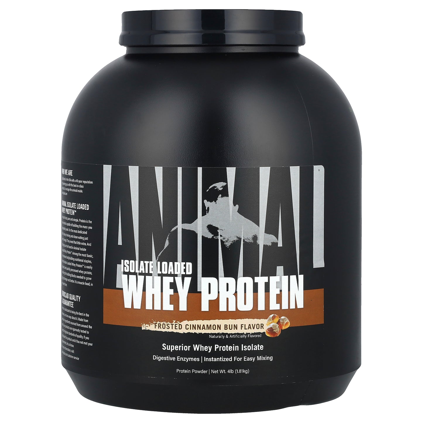 Animal, Isolate Loaded Whey Protein Powder, Frosted Cinnamon Bun, 4 lb (1.81 kg)