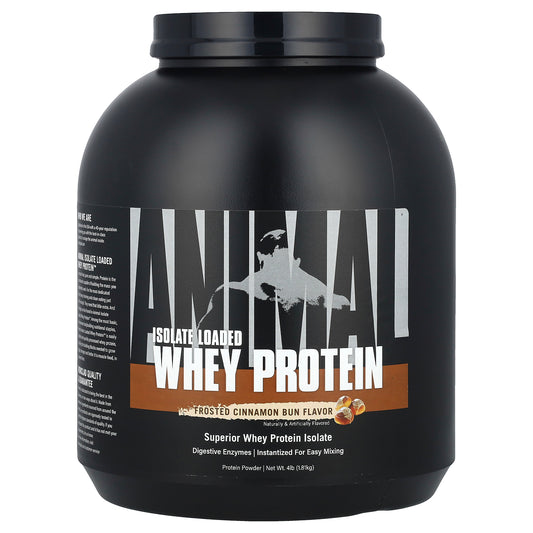Animal, Isolate Loaded Whey Protein Powder, Frosted Cinnamon Bun, 4 lb (1.81 kg)