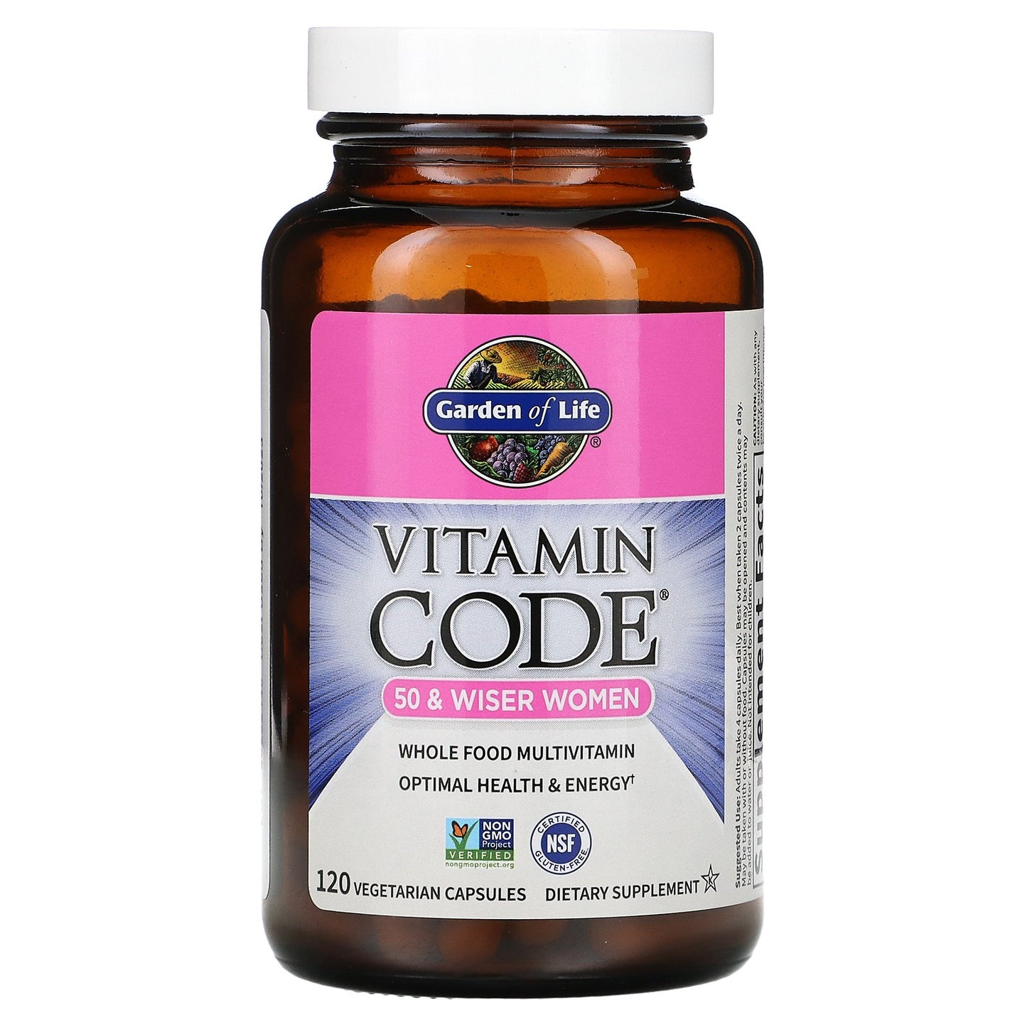 Garden of Life, Vitamin Code, Whole Food Multivitamin for Women, 50 & Wiser, 120 Vegetarian Capsules