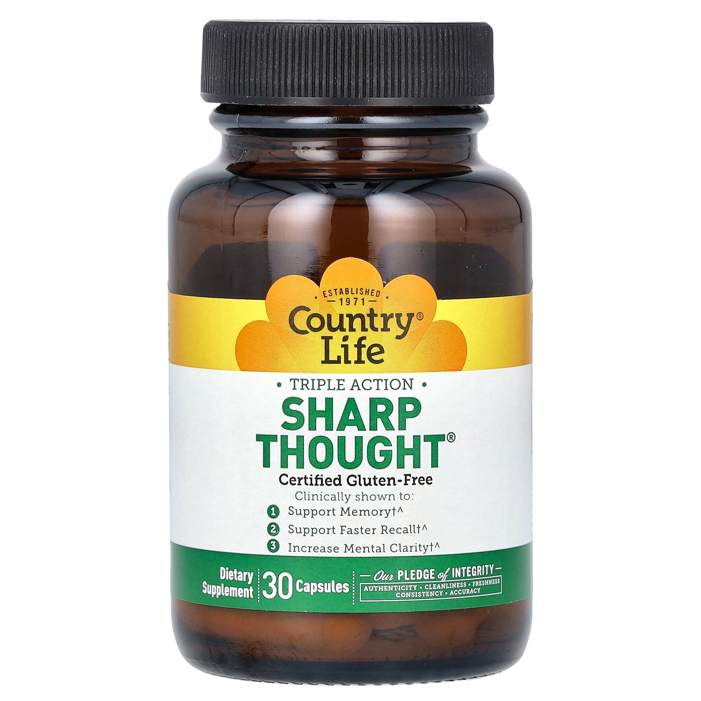 Country Life, Triple Action Sharp Thought, 30 Capsules