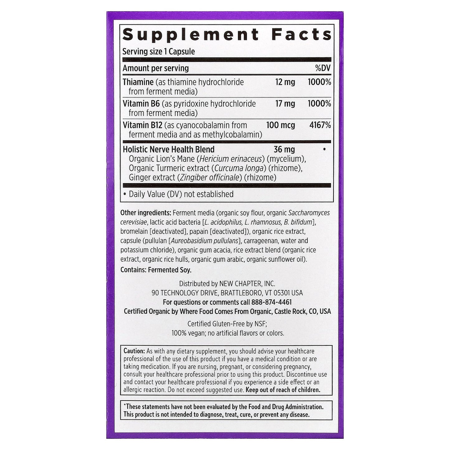 New Chapter, Holistic Nerve Health, 30 Capsules