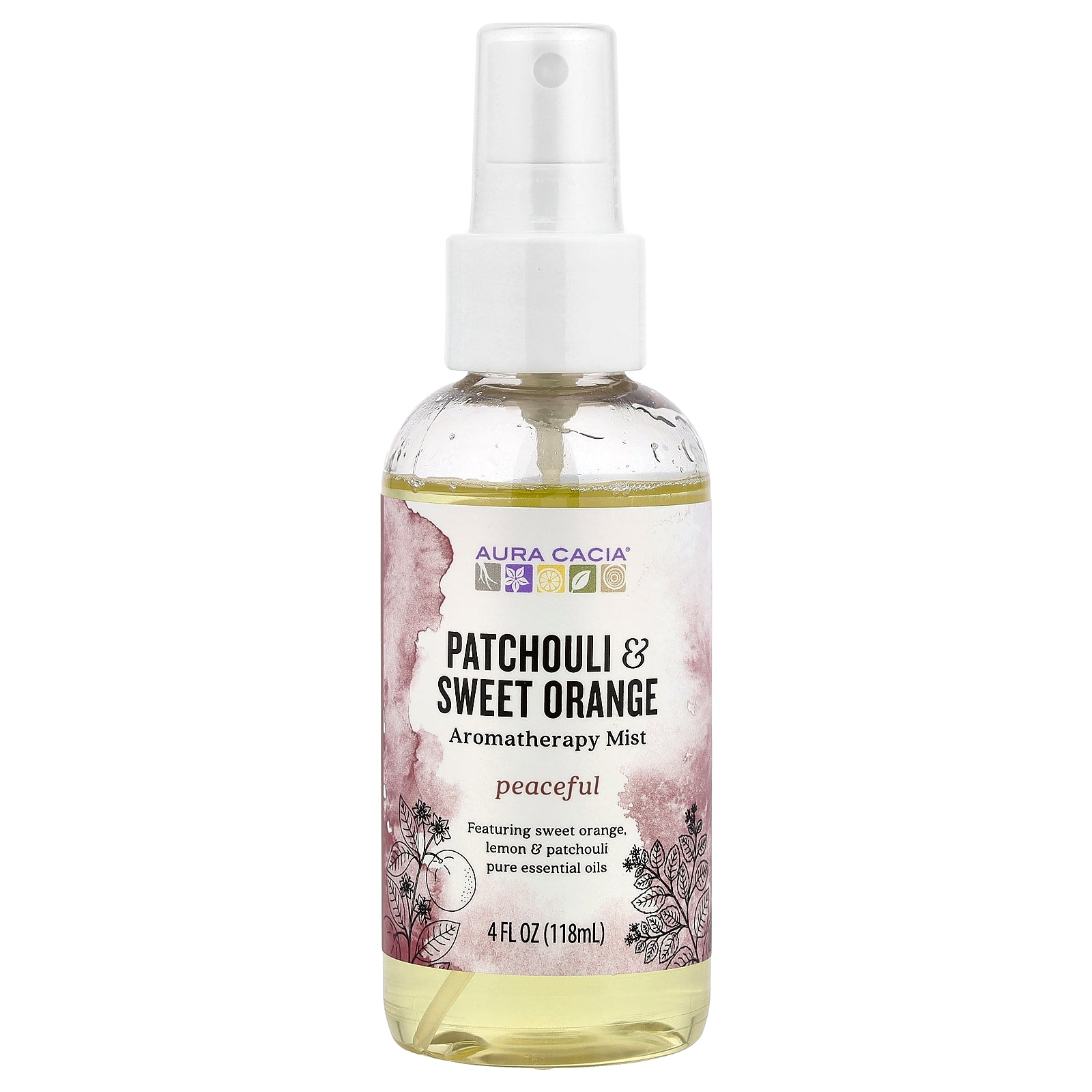 Aura Cacia, Aromatherapy Mist, Patchouli & Sweet Orange, 4 fl oz (118 ml)