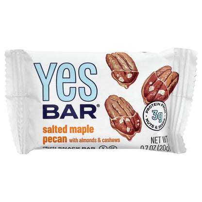 Yes Bar, Snack Bars, Salted Maple Pecan, 6 Bars, 1.4 oz (40 g) Each
