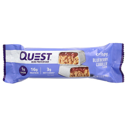 Quest Nutrition, Hero Protein Bar, Crispy Blueberry Cobbler, 12 Bars, 2.12 oz (60 g) Each