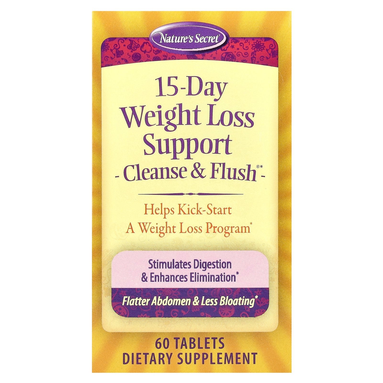 Nature's Secret, 15-Day Weight Loss Support, Cleanse & Flush®, 60 Tablets