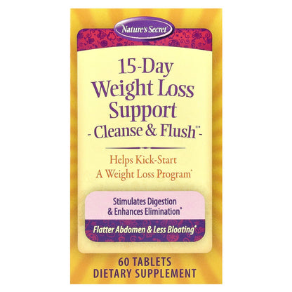 Nature's Secret, 15-Day Weight Loss Support, Cleanse & Flush®, 60 Tablets