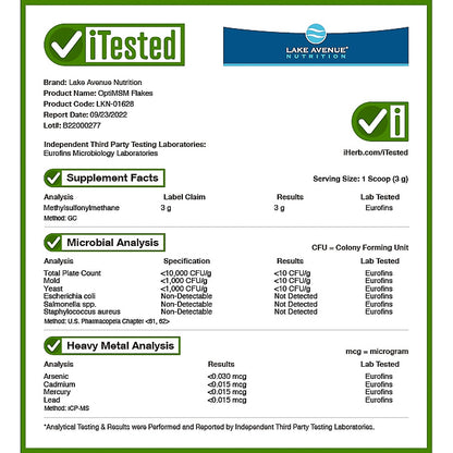 Lake Avenue Nutrition, OptiMSM® Flakes, 7 oz (198.5 g)