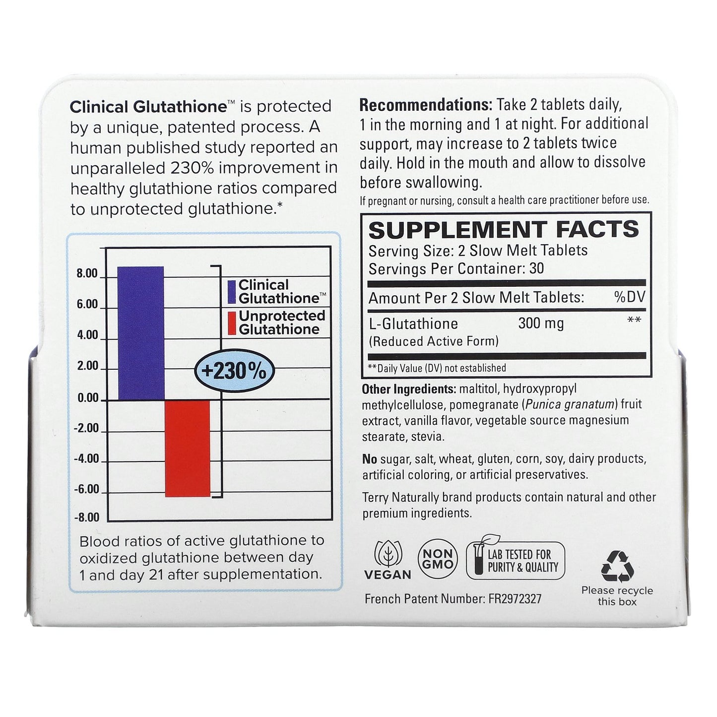 Terry Naturally, Clinical Glutathione, 60 Slow Melt Tablets (150 mg per Tablet)