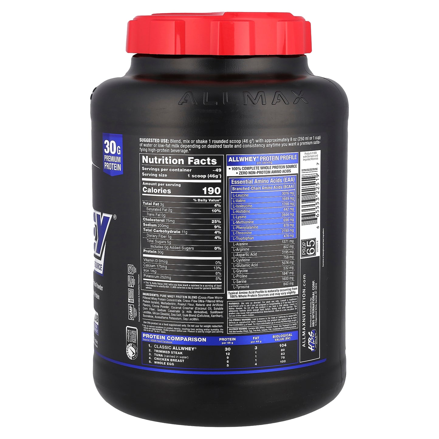 ALLMAX, CLASSIC ALLWHEY®, 100% Whey Protein Source, Chocolate Peanut Butter, 5 lbs (2.27 kg)