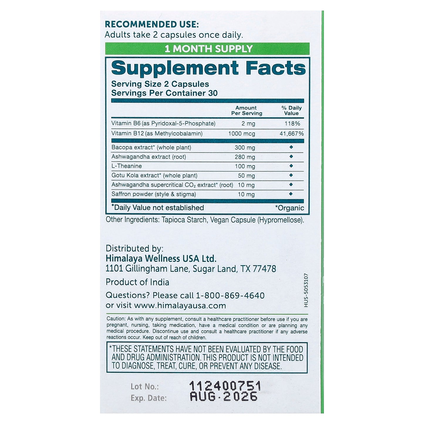 Himalaya, Hello Alert Mind™, 60 Vegan Capsules