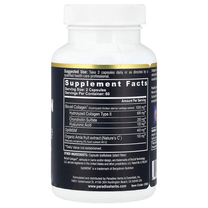 Paradise Herbs, Collagen Extreme® with BioCell Collagen®, OptiMSM® & Nature's C®, 120 Capsules