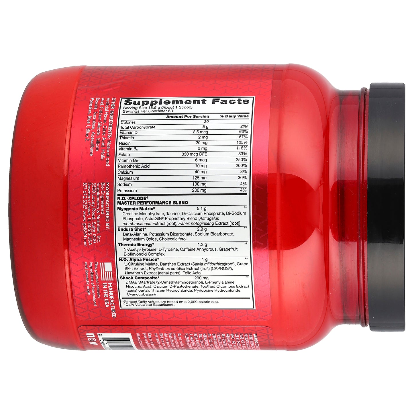 BSN, N.O.-Xplode®, Legendary Pre-Workout, Blue Raz, 2.45 lb (1.11 kg)