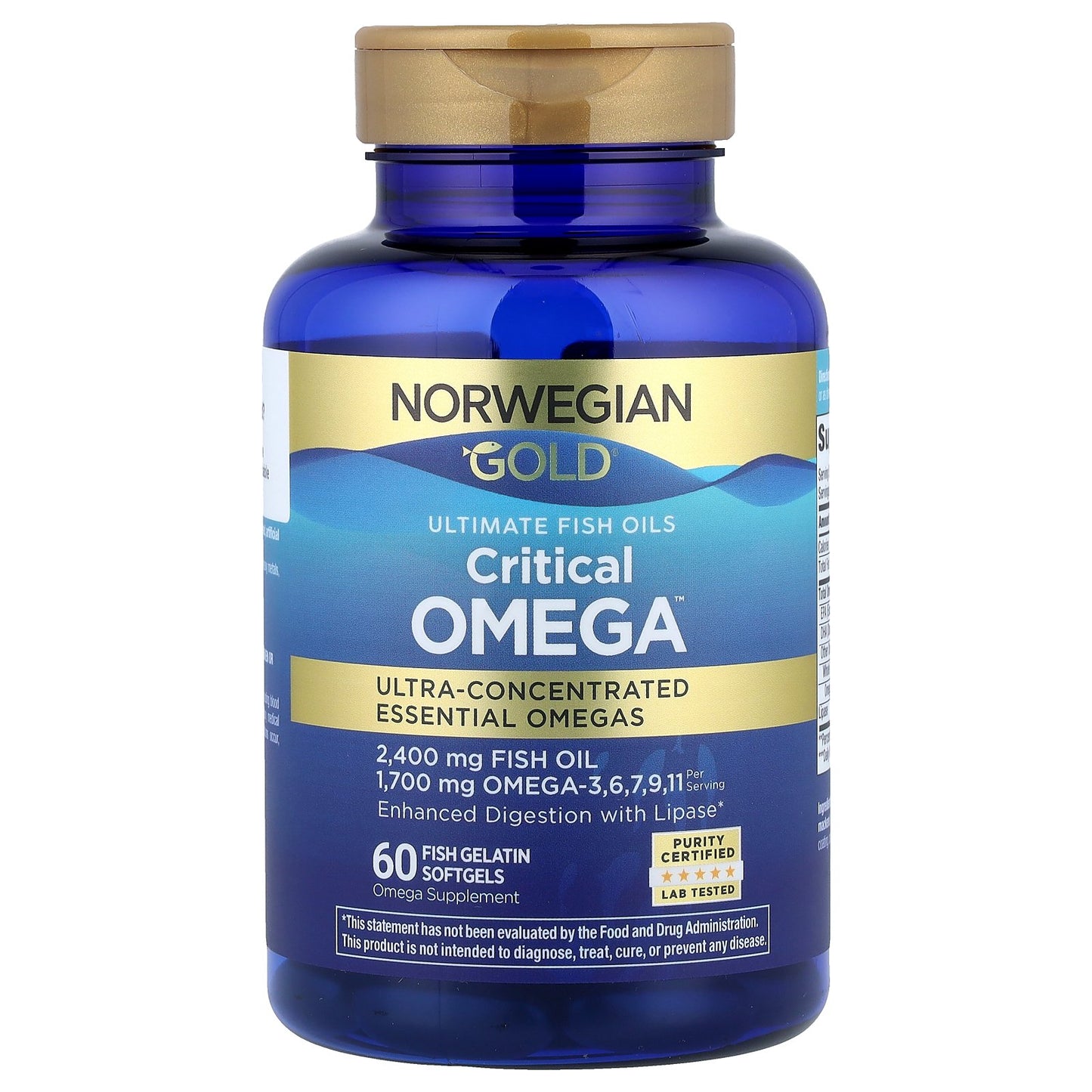 Renew Life, Norwegian Gold®, Critical Omega™ Ultimate Fish Oils, 60 Fish Gelatin Softgels