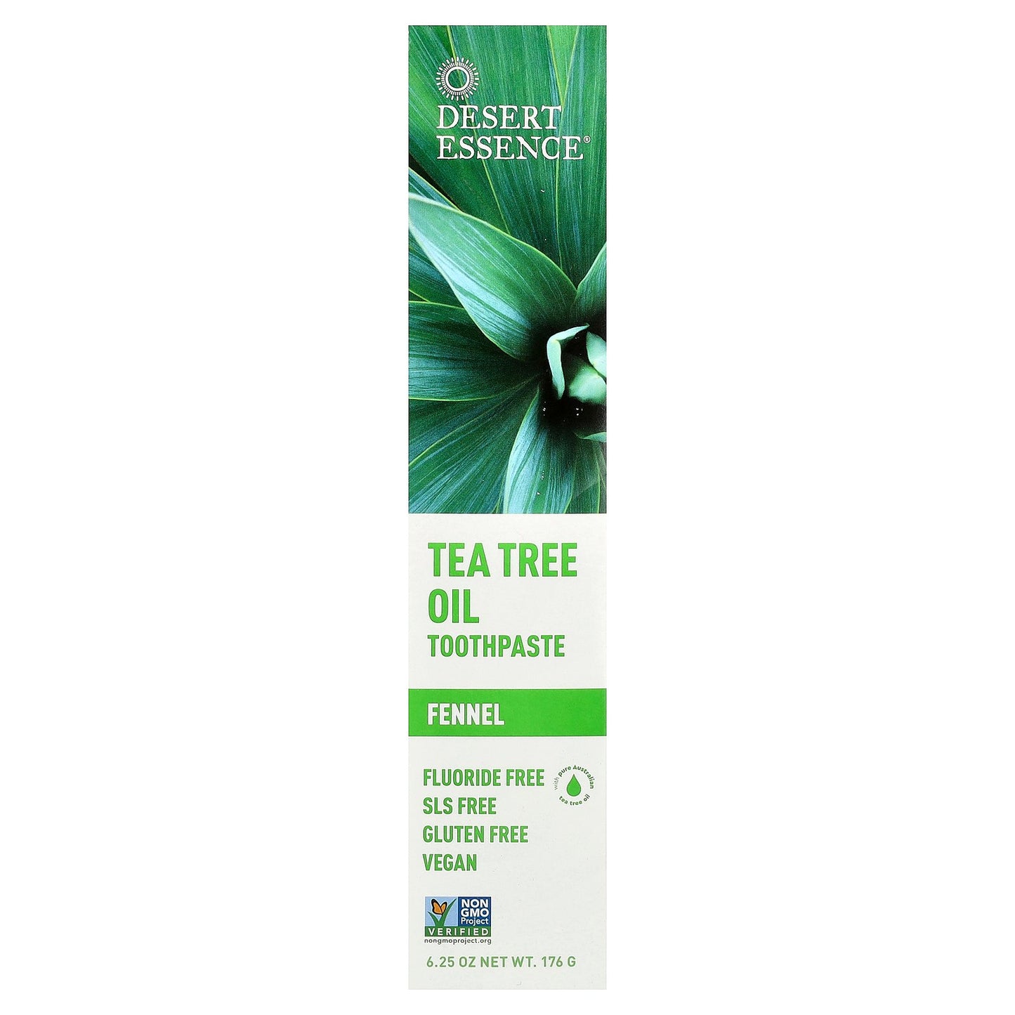 Desert Essence, Tea Tree Oil Toothpaste, Fennel, 6.25 oz (176 g)
