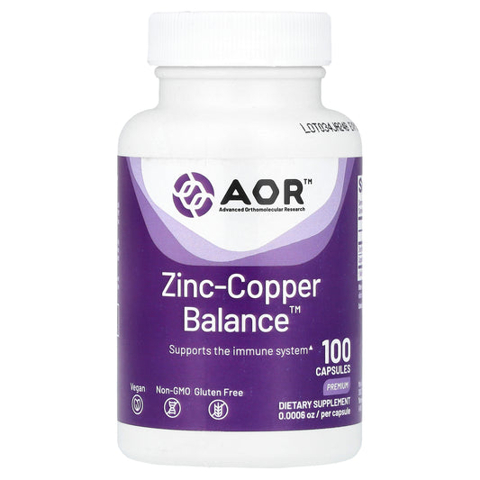 Advanced Orthomolecular Research AOR, Zinc-Copper Balance™, 100 Capsules