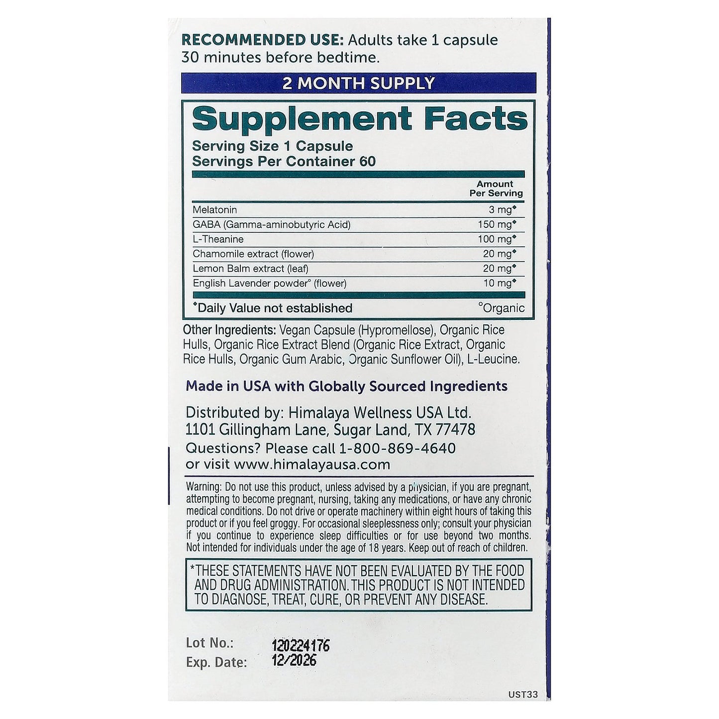 Himalaya, Hello ZZZs™, 60 Vegan Capsules