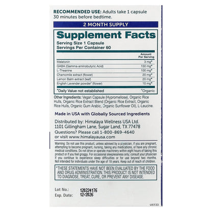 Himalaya, Hello ZZZs™, 60 Vegan Capsules