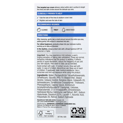 Neutrogena, Rapid Wrinkle Repair®, Retinol Eye Cream, 0.5 fl oz (14 ml)
