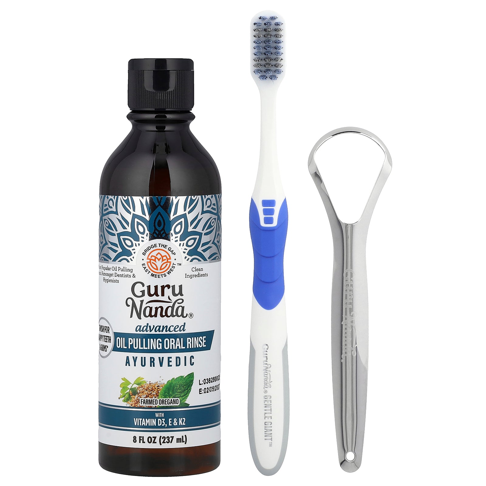 GuruNanda, Advanced Oil Pulling Oral Rinse, Ayurvedic, 3 Count