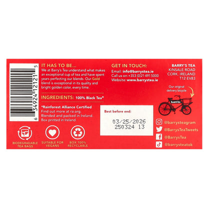 Barry's Tea, Gold Blend, 40 Tea Bags, 4.4 oz (125 g)