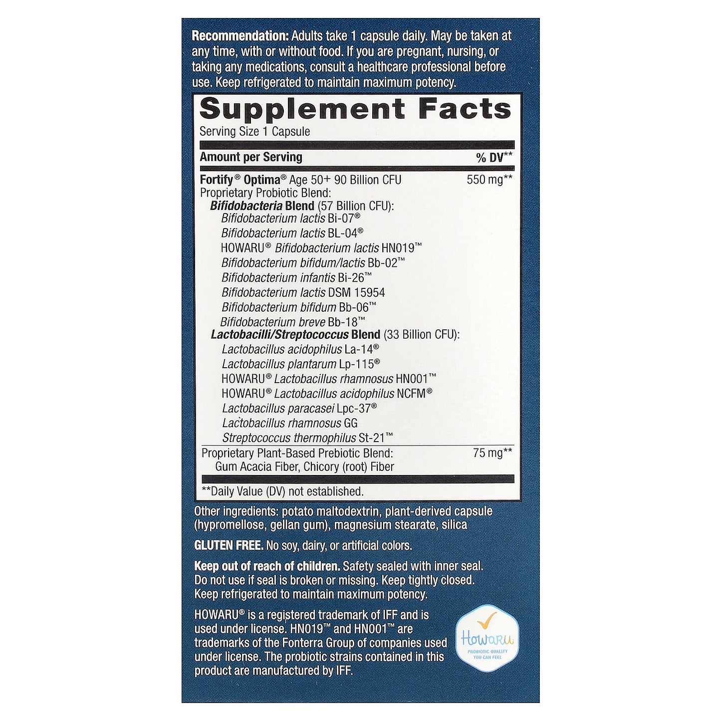 Nature's Way, Optima® Probiotic, Fortify® 50+ , 90 Billion CFU, 30 Delayed-Release Capsules