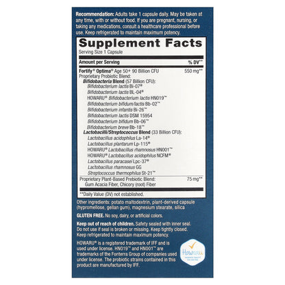 Nature's Way, Optima® Probiotic, Fortify® 50+ , 90 Billion CFU, 30 Delayed-Release Capsules