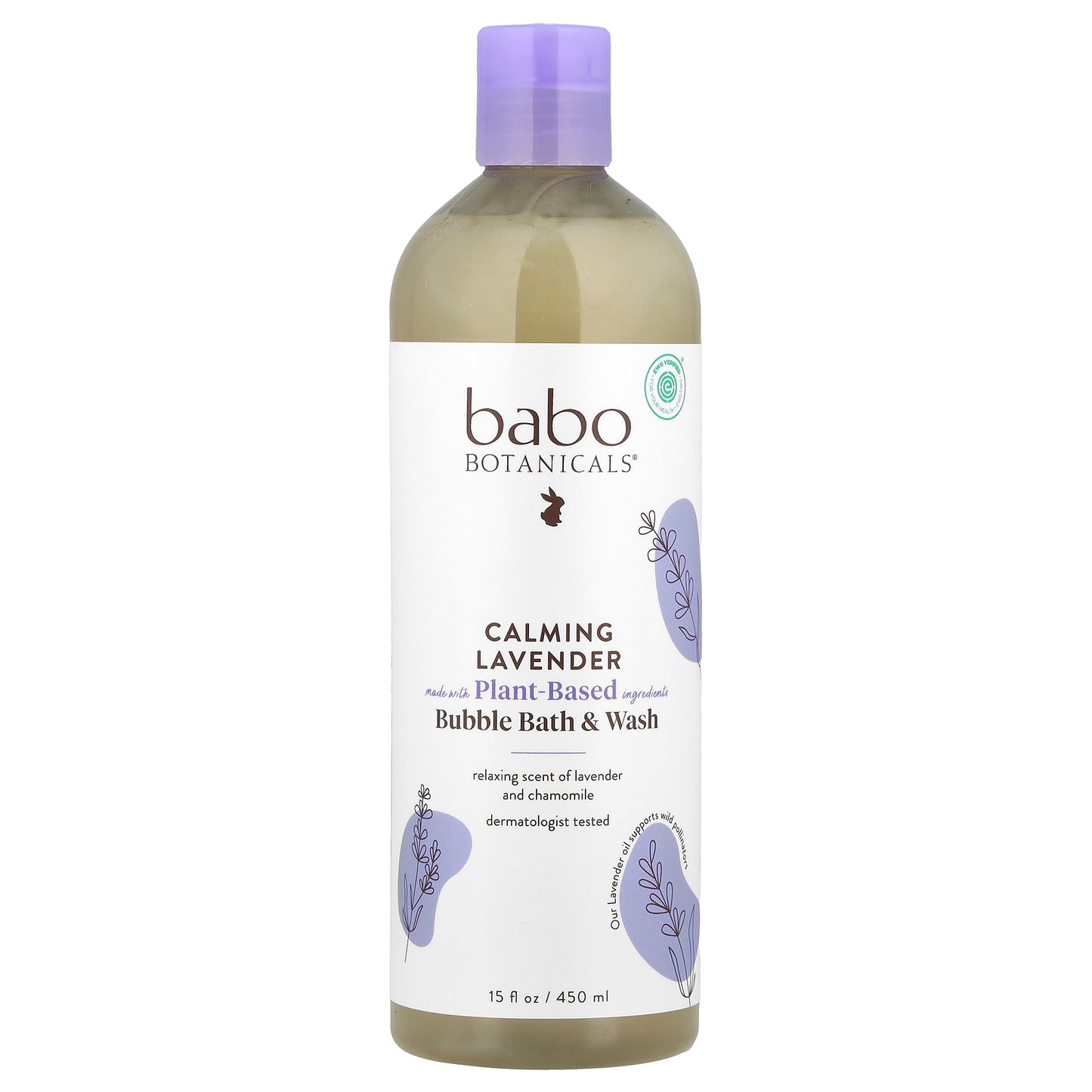 Babo Botanicals, Bubble Bath & Wash, Calming Lavender, 15 fl oz (450 ml)