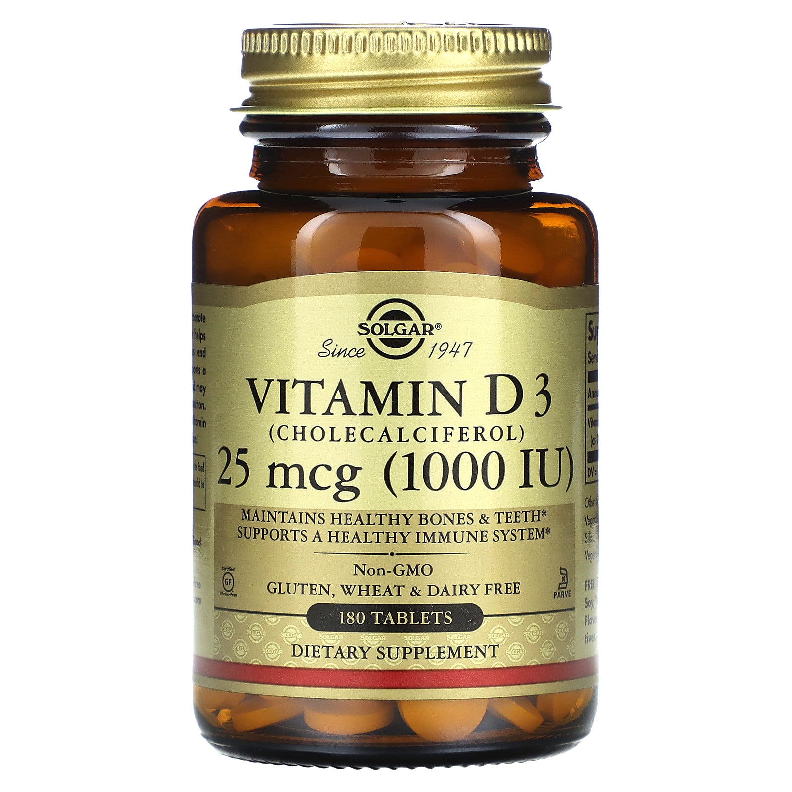 Solgar, Vitamin D3, 25 mcg (1,000 IU), 180 Tablets