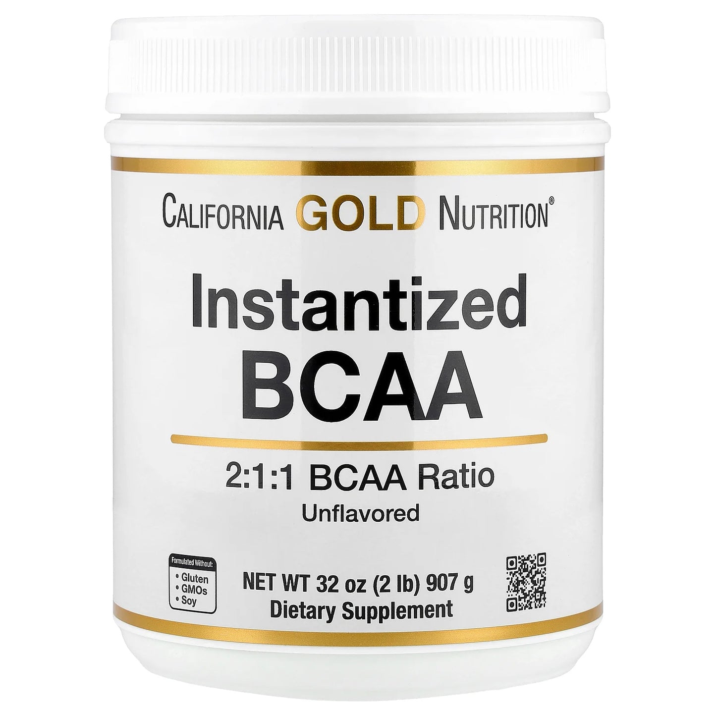 California Gold Nutrition, Instantized BCAA Powder with L-Leucine, L-Isoleucine, and L-Valine, Unflavored, 2 lb (907 g)