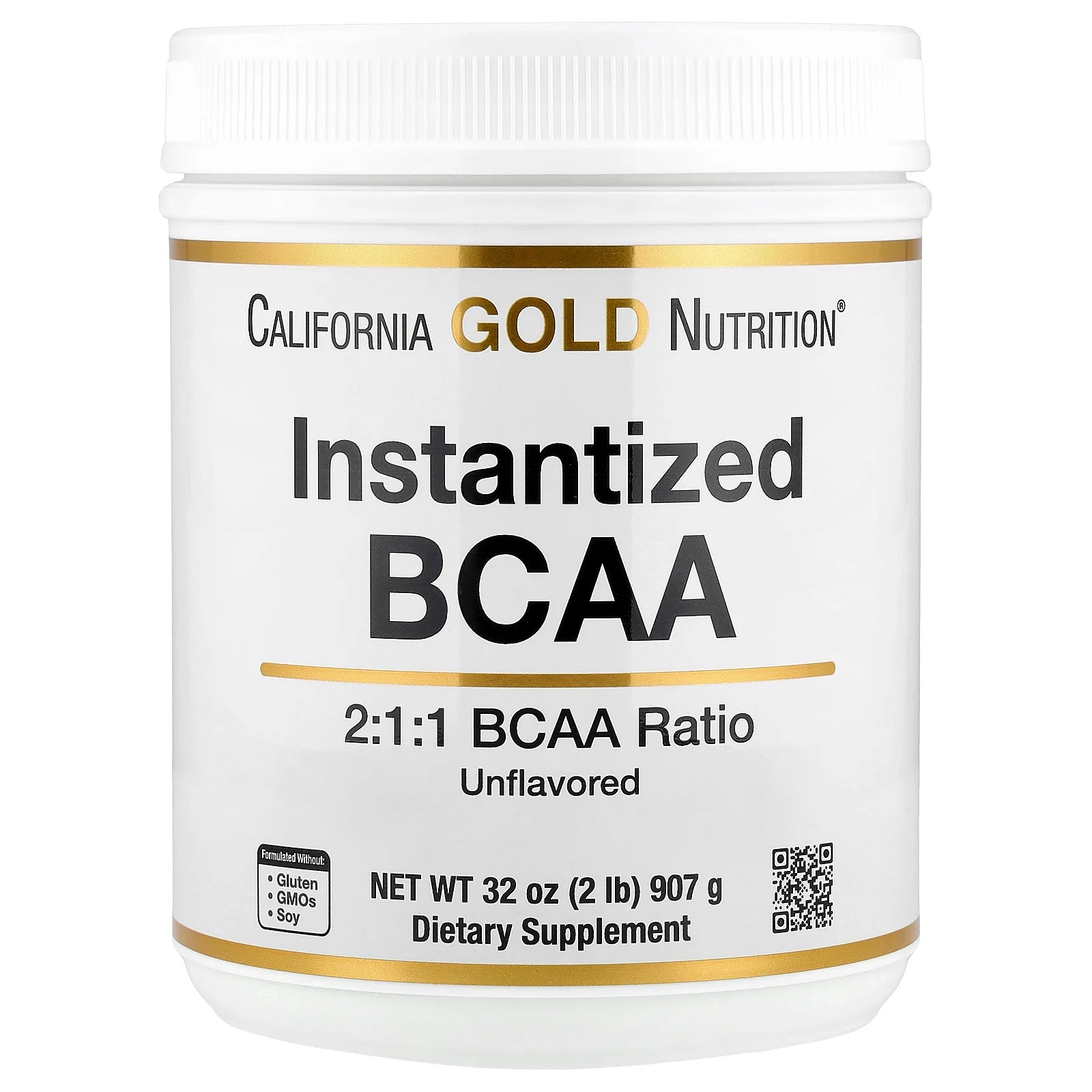 California Gold Nutrition, Instantized BCAA Powder with L-Leucine, L-Isoleucine, and L-Valine, Unflavored, 2 lb (907 g)