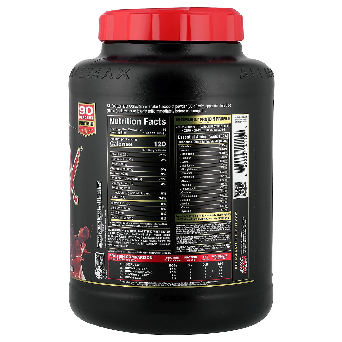 ALLMAX, ISOFLEX®, Pure Whey Protein Isolate, Chocolate, 5 lbs (2.27 kg)