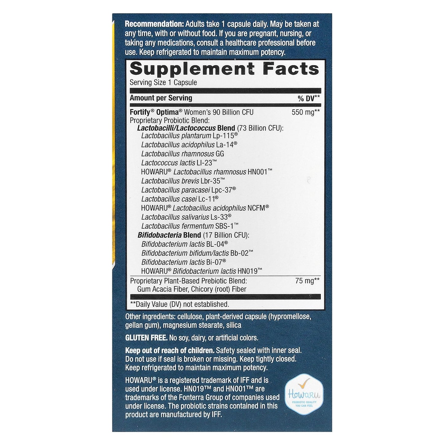 Nature's Way, Optima® Probiotic, Fortify® Women's, Ultra Potency, 30 Delayed-Release Capsules