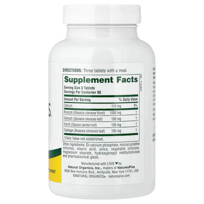 NaturesPlus, Mixed Vegetables®, Phytonutrient Complex, 180 Tablets