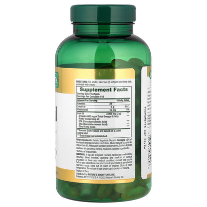 Nature's Bounty, Odor-Less Fish Oil, 1,000 mg, 220 Coated Softgels
