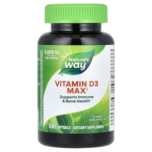 Nature's Way, Vitamin D3 Max, 125 mcg (5,000 IU), 240 Softgels