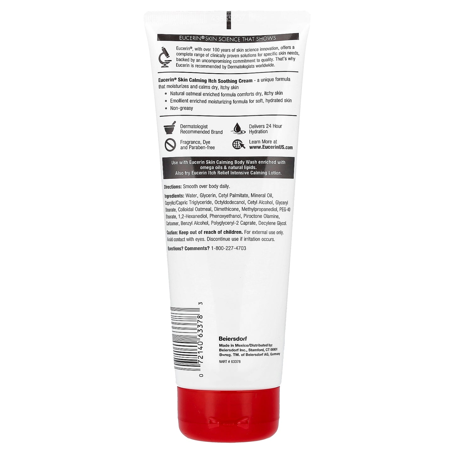 Eucerin, Skin Calming Itch Soothing Cream, Dry, Itchy Skin, Fragrance Free, 8 oz (226 g)