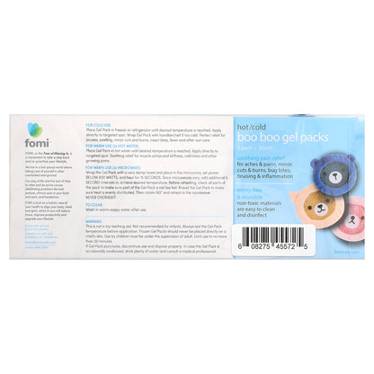 FOMI, Hot/Cold Boo Boo Gel Packs, Bears, 3 Pack
