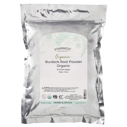 Starwest Botanicals, Organic Burdock Root Powder , 1 lb (453.6 g)