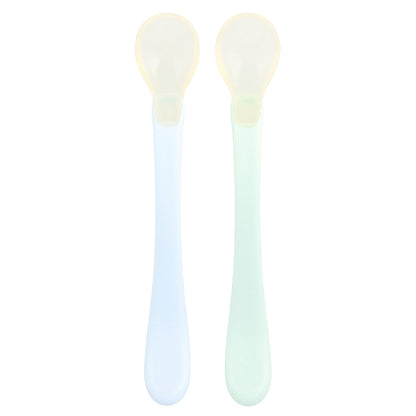 Green Sprouts, Silicone & Sprout Ware®, First Food Spoons, 6+ Months, Light Ealight, 2 Pack