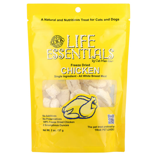 Cat-Man-Doo, Life Essentials, Freeze Dried Chicken, For Cats and Dogs, 2 oz (57 g)