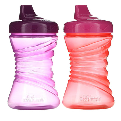 NUK, First Essentials, Fun Grips Hard Spout, 12+ Months, Pink/Purple, 2 Pack, 10 oz (300 ml)