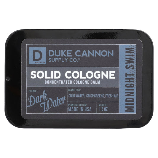 Duke Cannon Supply Co., Solid Cologne, Midnight Swim, Dark Water, 1.5 oz