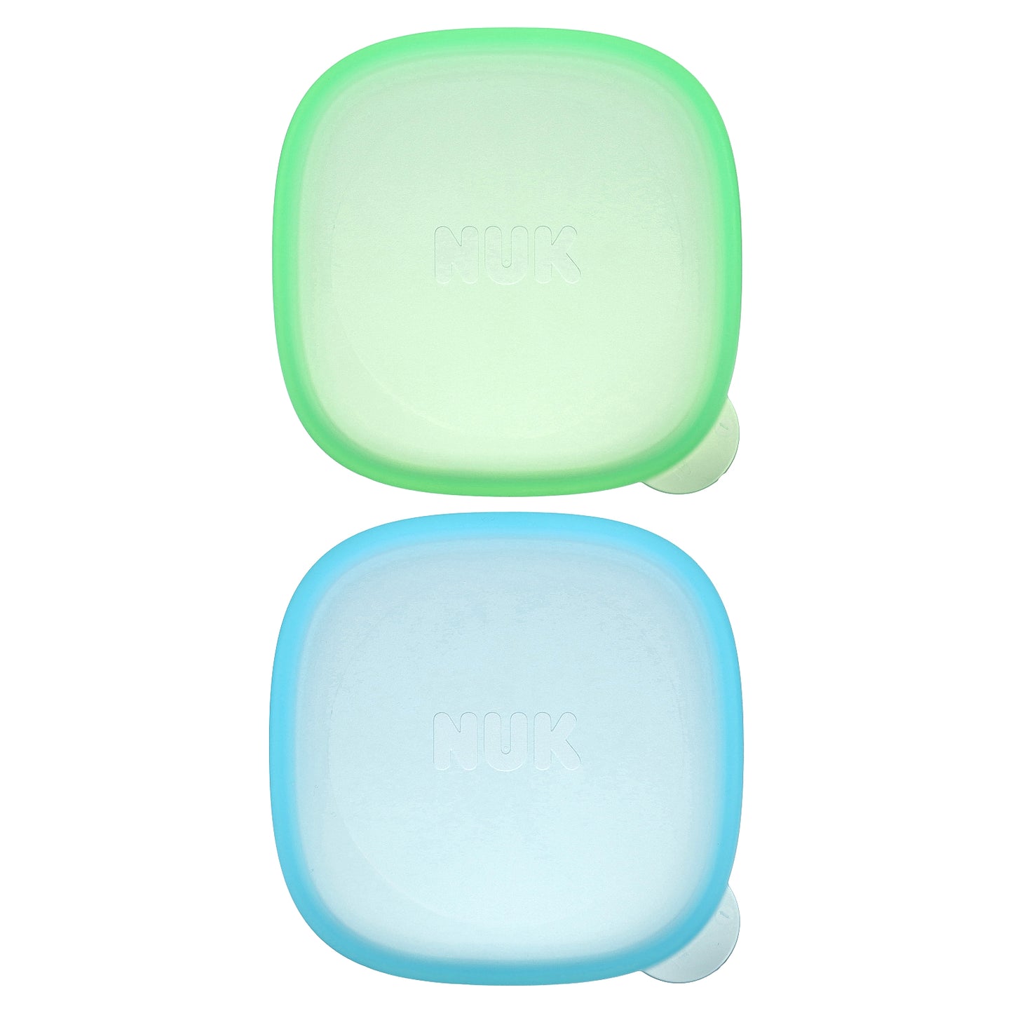 NUK, Suction Bowls, 6+ Months, Blue & Green, 2 Bowls + 2 Lids