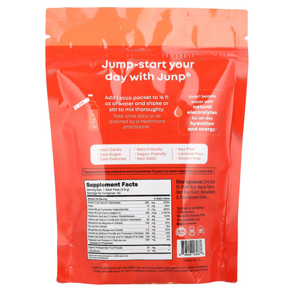 JUNP Hydration, Electrolyte Powder Mix, Peach, 20 Stick Packs, 0.14 oz (3.9 g) Each