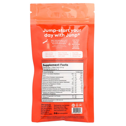 JUNP Hydration, Electrolyte Powder Mix, Peach, 5 Stick Packs, 0.14 oz (3.9 g) Each