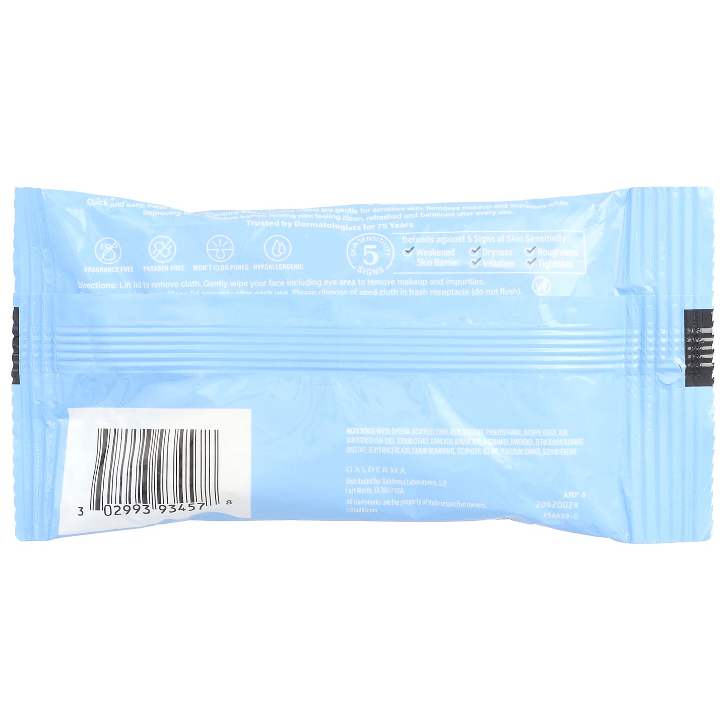 Cetaphil, Gentle Skin Cleansing Cloths, Fragrance Free, 10 Pre-Moistened Cloths